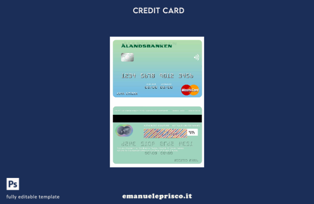 modello mastercard della Finlandia Bank of Aland in stile verificato